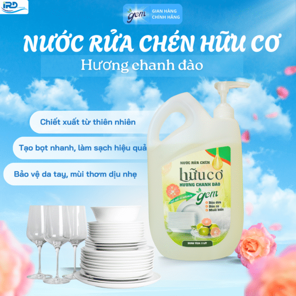 Nước rửa chén hữu cơ Gem- Mua 1 Tặng 1