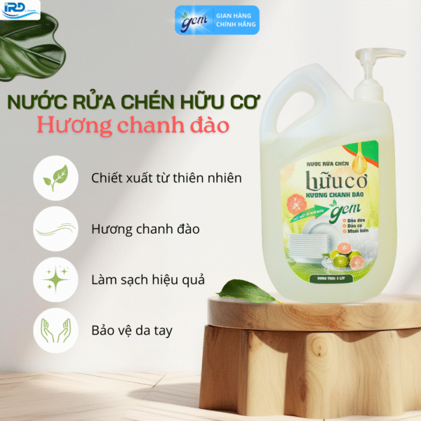Nước rửa chén hữu cơ Gem- Mua 1 Tặng 1