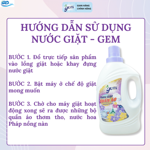 Nước giặt quần áo Gem