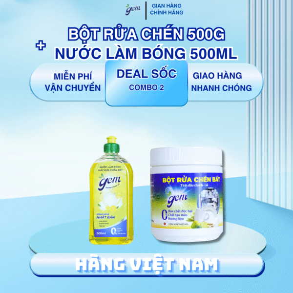 Combo Nước làm bóng chén bát