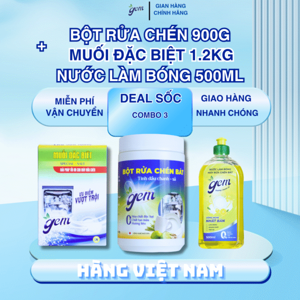 Combo Nước làm bóng chén bát